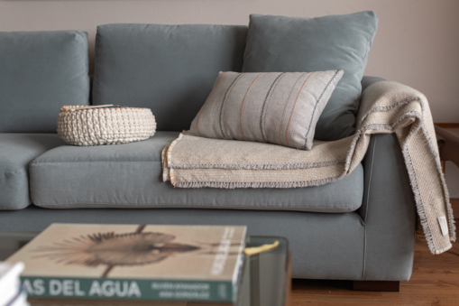 Kai Embroidered Linen Cushion - Image 5
